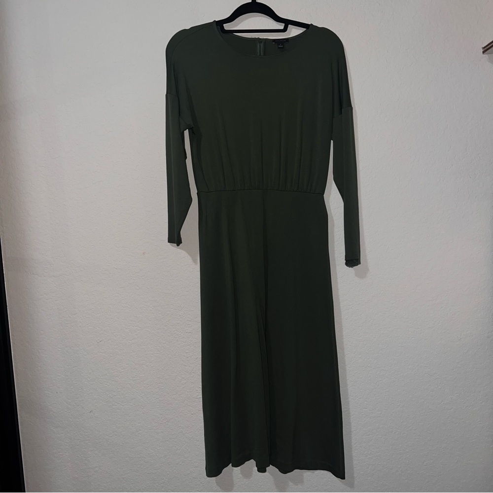 Ann Taylor Long Sleeve Green Dress